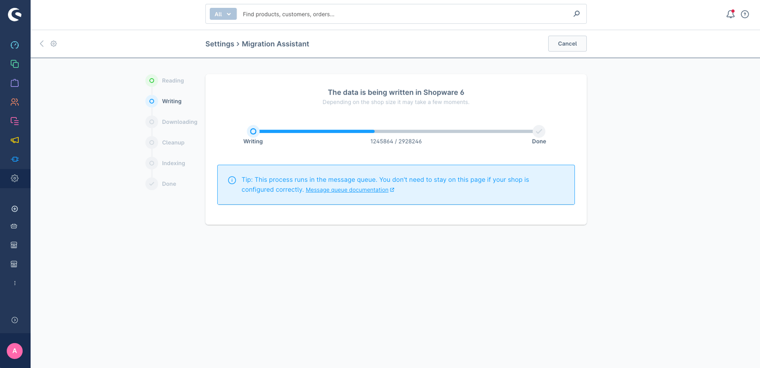 Shopware Shop Migration Dashboard