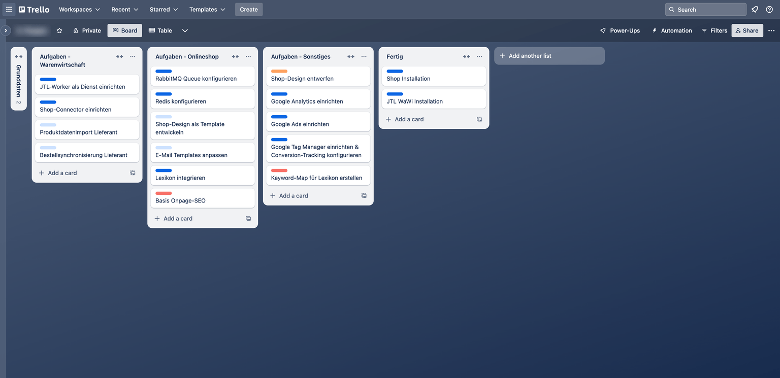 Trello Ausschnitt