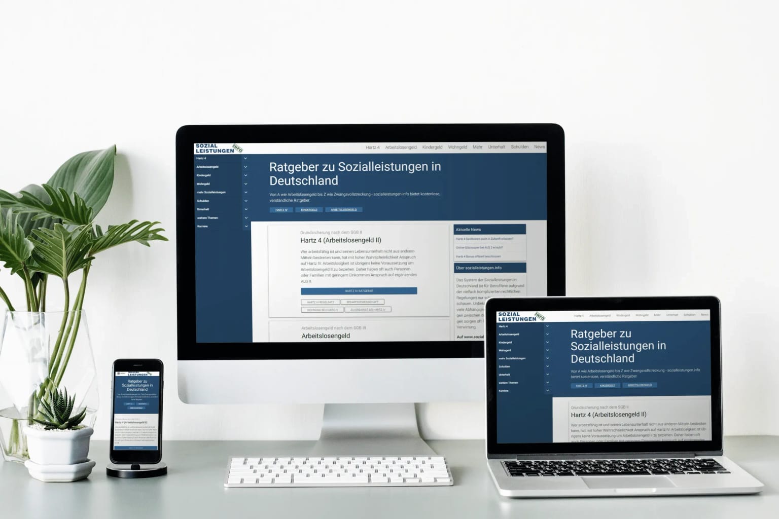 Sozialleistungen - Designanpassungen und Entwicklung eines individuellen WordPress-Plugins